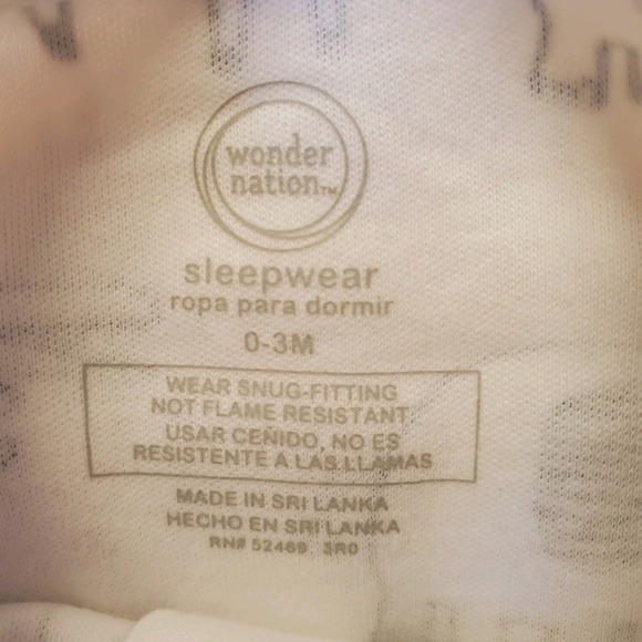 NWOT 0-3 Month Wonder Nation Footies/ One Piece Baby Outfit - Picture 3 of 3